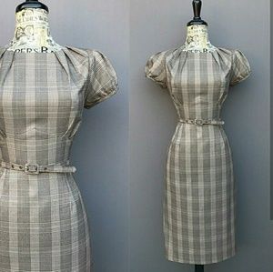 Vintage tartan pencil dress